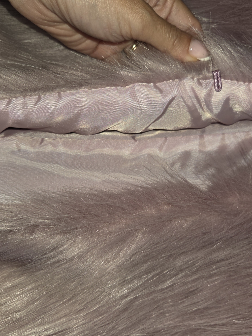 JustFab Lavender Faux Fur Vest - Picture 5 of 5